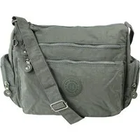 BAG STREET Schultertasche Bag Street Nylon grau Sportliche Damen (Schultertasche), Damen, Jugend Schultertasche Nylon, grau ca. 30cm x ca. 22cm