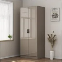 OTTO home Kleiderschrank Trento Schlafzimmerschrank Breite 81cm hochglanz Schrank Garderobe Drehtürenschrank mit perfekter Innenausstattung