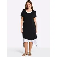 Sheego Strandkleid Jersey-Kleid Kurzarm