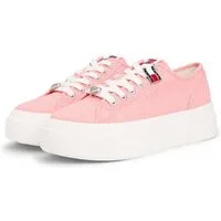 Tommy Jeans TJW FLATFORM SNEAKER CHARMS Plateausneaker Halbschuh, Schnürer, Freizeischuh mit kleiner TJ-Flagge als Anhänger