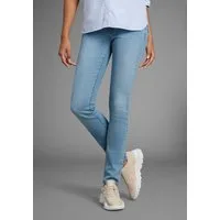 Arizona Slim-fit-Jeans Bund mit seitlichem Gummizugeinsatz schmale Passform, Röhrenjeans, Used-Waschung, hohe Leibhöhe