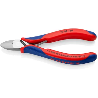 KNIPEX Elektronik-Seitenschneider mit durchgestecktem Gelenk mit Mehrkomponenten-Hüllen 130 mm - 7782130