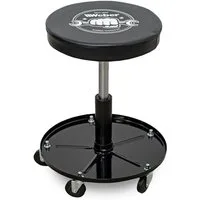 Weber GmbH Arbeitshocker Weber Werkstatthocker höhenverstellbar & drehbar, schwarz, mit Ablagefach, mit Rollen, Höhenverstellbar