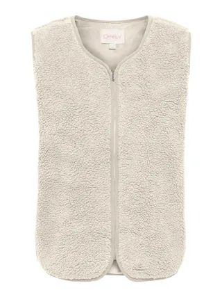 ONLY - ONLBABY TEDDY ZIP VEST PNT Birch - Gr. - M