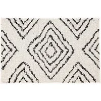 Kleine Wolke Badematte Boho, Badvorleger, Badezimmer Teppich, Höhe 36 mm, rutschhemmend beschichtet, fußbodenheizungsgeeignet, Baumwolle, rechteckig, Badteppich, modernes Rauten Muster, reine Baumwolle, waschbar