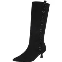 Ital-Design Elegante Damen-Stiefel mit Stiletto und Details Stiefel (90503081) Pfennig-/Stilettoabsatz Stiefel in Schwarz