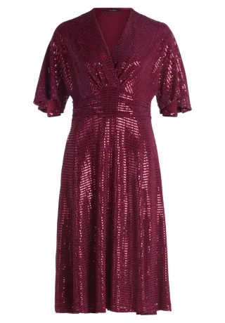 Vera Mont - Cocktailkleid rot/grau - Gr. - 40