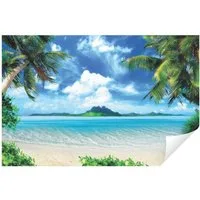 Wallarena Fototapete Strand - Mehrfarbig - Modern - Vlies - Wohnzimmer, glatt, 104x70cm