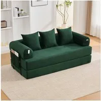 Odikalo 3-Sitzer Freizeitsofa Kompressionssofa Lounge Metallrahmen 3 Kissen Mehrfarbig