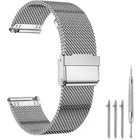 Jibenhome Uhrenarmband 18/20/22mm Mesh-Uhrenarmband aus Edelstahl Schnellverschluss, mit Interlock-Sicherheitsverschluss