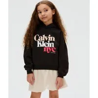 Calvin Klein Jeans Kapuzensweatshirt PEARL SIGNATURE TERRY HOODIE für Kinder bis 16 Jahre, mit großem Druck