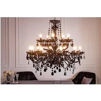 riess-ambiente Kronleuchter BLACK CRYSTAL XL 80cm schwarz, ohne Leuchtmittel, Hängelampe · Wohnzimmer · Acryl · Schlafzimmer · Barock Design