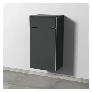 Sanipa 3way Mittelschrank mit 1 Auszug und 1 Wäschekorbklappe, Anthrazit-Matt, BR15422 BR15422