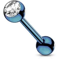 viva-adorno Piercing-Set Zungenpiercing Barbell Piercing Stab mit Kristall Kugel, Ohrpiercing Stecker Hantel Chirurgenstahl 316L beschichtet