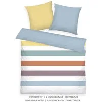 TOM TAILOR HOME Bettwäsche COLORED STRIPES in Gr. 135x200cm, 155x220cm, 200x220cm oder 100x135cm, Renforcé, 3 teilig, new bedroom, gewebtes Label