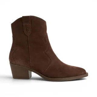 Tamaris Damen-Braune Wildleder-Cowboy-Wester-Knöchelstiefel – 25702-41