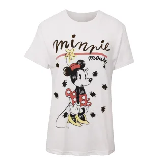 Disney Damen/Damen Minnie Mouse Scribble T-Shirt (Weiß)