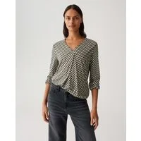 OPUS 3/4-Arm-Shirt SANNAH ICONIC aus ECOVERO™ Viskose 3/4 Arm, All-Over-Print, Schlitz im Rücken