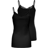 ONLY CARMAKOMA Spaghettitop CARLULU LACE SINGLET 2PACK CS JRS ZL (Packung, 2-tlg)
