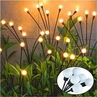 LETGOSPT LED Solarleuchte 1/2/4er -Pack Solarlampen für Außen Garten, Glühwürmchen Leuchte, LED fest integriert, Warmweiß, 8 LED Glühwürmchen Solarleuchten für Garten,IP65 Wasserdicht