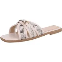 Ital-Design Elegante Slipper für Damen – Komfortabel & Stilvoll Pantolette (89542716) Blockabsatz Pantoletten in Beige