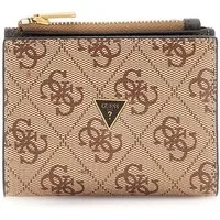 Guess Geldbörse Bifold Top Zip Wallet, aus echtem Leder mit RFID-Blocker Schutz