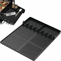 FOUORTUNATE-BEE Backmatte Silikon-Grillmatte für BBQ-Zubehör, hitzebeständig & rutschfest, BBQ-Silikonablage für Gewürze, Flaschen und Grillwerkzeuge
