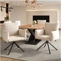 IDEASY Esszimmerstuhl 6er Esszimmerstühle Set mit Drehfunktion, 360° Drehstühle, Gepolsterte Sessel, Samtstoff, Metallbeinen, für Stabilität
