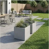 Pflanzwerk® Pflanzkübel Pflanzkübel CUBE - (Granit Grau) - 23cm x 23cm x 23cm, Lotus-Effekt - Handgefertigt - Eckig - Frostbeständig