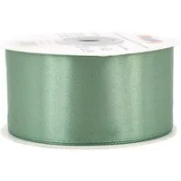Creativery Satinband, Satinband 38mm x 25m Rolle Eukalyptus