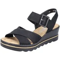 Rieker Keilsandalette, Sommerschuh, Sandale, Keilabsatz, mit gekreuzten Bandagen