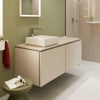 hansgrohe Waschtischunterschrank 54268780 1375x550mm, 2 Schubkästen, sandbeige matt