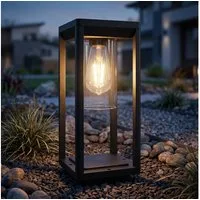 etc-shop Außen-Stehlampe, Leuchtmittel nicht inklusive, Außen Steh Lampe Garten Beleuchtung ALU Laterne Retro Hof