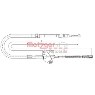 Metzger Handbremsseil hinten rechts Mercedes T1
