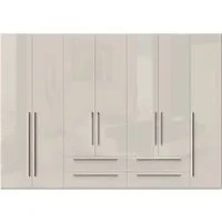 OTTO home Kleiderschrank Piano, UV lackiert, hochglänzend in beige oder weiß, FSC-zertifiziert (mit 4 Schubladen) 272 oder 317cm breit, Höhe 224cm, mit Soft-Close Funktion