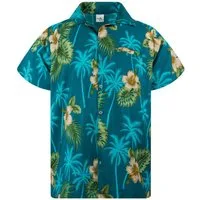 King Kameha Hawaiihemd "Small Flower" Funky Hawaii-Hemd Herren Kurzarm Fronttasche Sommerhemd