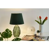 Pauleen Tischleuchte Crystal Velvet max40W 230V, ohne Leuchtmittel, E14, Grün, Glas, Samt