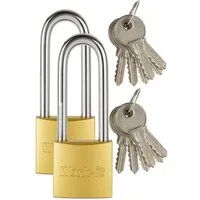 Toko Vorhängeschloss 1 Vorhängeschloss + 6 Schlüssel hoher Bügel gehärtetem Metall, (Packung, 2-tlg), 6 Schlüsseln je Schloss bietet Flexibilität