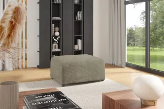 Polsterhocker Designerhocker Hocker MEGAN in Stoff Poso Beige
