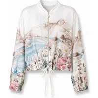 ITALY VIBES Blouson - Blusenjacke - Sommerjacke - All-Over-Print - ITALY VIBES - weiß ONE SIZE- passend für Größen XS-M