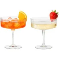 DAL CERO Martiniglas Cocktailglas – Elegantes geripptes Glas für Cocktails & Desserts, 2-tlg., 1-12er Set in 2 Größen