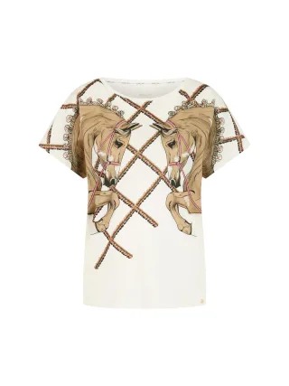 Marc Cain Collections - Shirt aus Biobaumwolle off-white - Gr. - 34