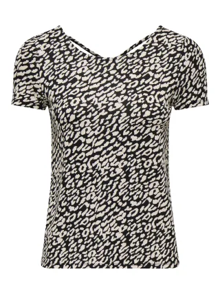 ONLY - ONLBERA BACK LACE UP S/S TOP JRS NOOS Black - Gr. - L