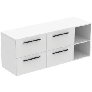 Ideal Standard Möbel-Set 160cm i.life B 4 Auszüge 2 off.Fächer Gr.Schwarz Weiß matt, T5839DU T5839DU
