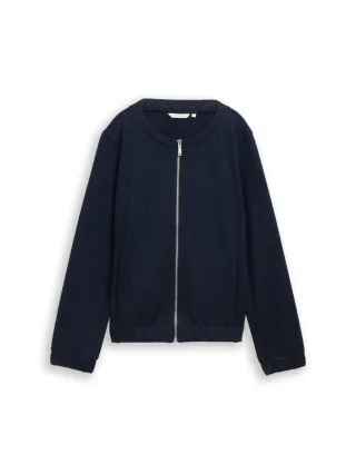 Tom Tailor - Sweatjacke mit Eingriffstaschen blau - Gr. - XS