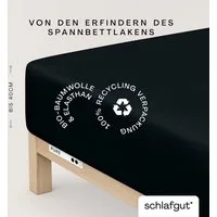 Schlafgut Spannbettlaken PURE BOXSPRING Bio-Baumwolle mit Elasthan, 170 g/m², Bettlaken, Jersey-Elasthan, Gummizug: rundum, (1 Stück), PREMIUM Boxspringbett Laken bis 40 cm Höhe, dehnbar blickdicht, straff