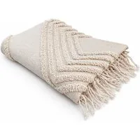 Wohndecke Winter Kuscheldecke mit Fransen » Ibiza Style Wolldecke, VewoTex, 100% Baumwolle » Wohndecke im Boho Style » Couchdecke 130x170cm