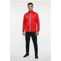 hummel Trainingsanzug HMLLOGO SUIT (2-tlg), zweiteiliges Set, ohne Kapuze, aus Polyester