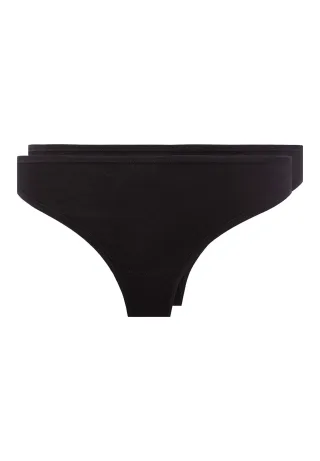 SKINY - Skiny Damen String Doppelpack SKINY ADVANTAGE Cotton Stretch black - Gr. - 38
