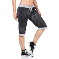 Aurela Damenmode Jogg-Bermudas Bermuda Damen Hose Kurze Jogpants leichte Shorts luftig & leicht, mit elastischem Bund, mit Kordelzug